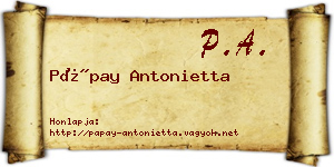 Pápay Antonietta névjegykártya
